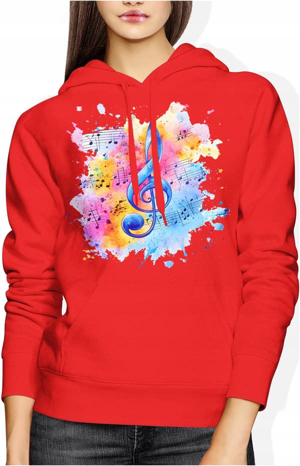 Musik sweatshirt til kvinder, gave til musiker, G-nøgle, kunstnerisk M