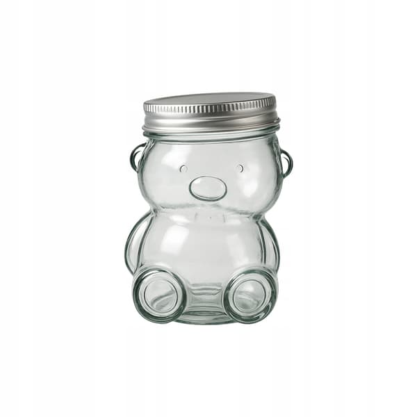 5x 80ml TEDDY BEAR glaskrukke med låg til honning, marmelade, krydderier