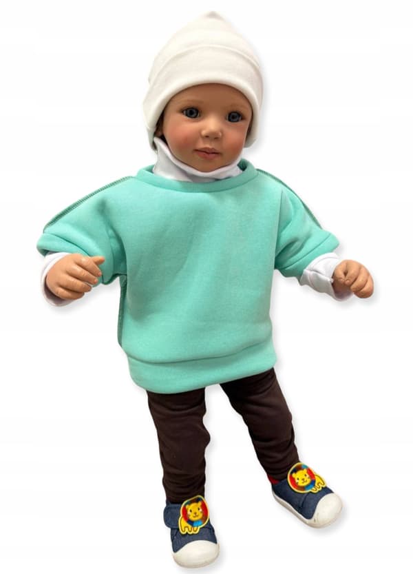 Barn PONCHO 110 VÄST cape VÄRMARE bomull med MINTFLEECE