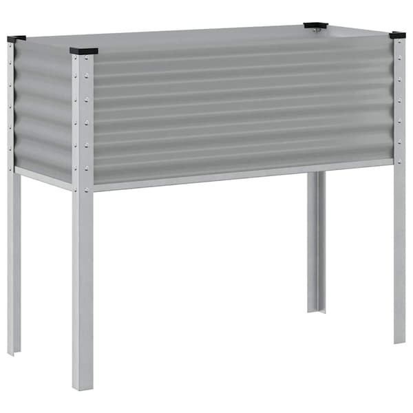 vidaXL Puutarhan istutuslaatikko, harmaa, 100x41x90 cm, teräs