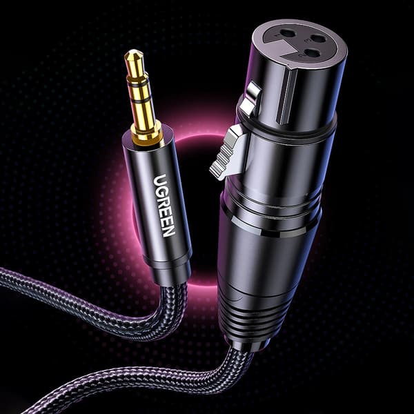 Ugreen lydkabel 3,5 mm mini-jack (han) - XLR (hun) 1m sort (AV182)