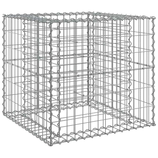 vidaXL Gabionkorg silver 70x70x65 cm galvaniserat järn