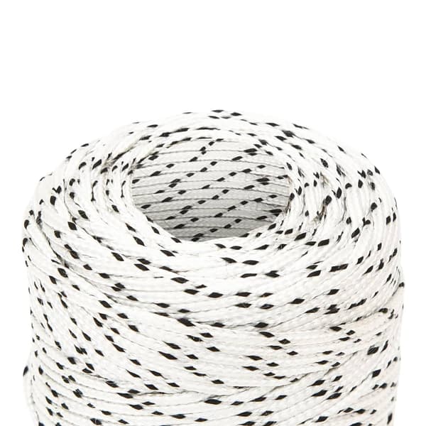 vidaXL Flätad segelrep, vit, 2 mm x 100 m, polyester
