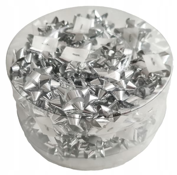 Självhäftande rosetter 3 cm, silver 50 st. 1 förpackning.
