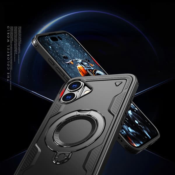 Hybrid Armor Trendy Cover med MagSafe til iPhone 16 Plus - Sort