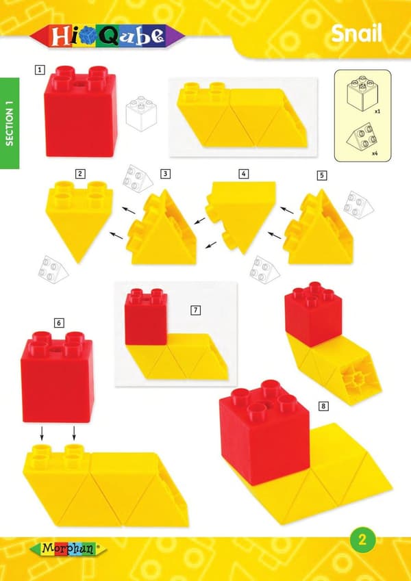 Instruktioner för Morphun Hi-Qube-block 36 sidor.