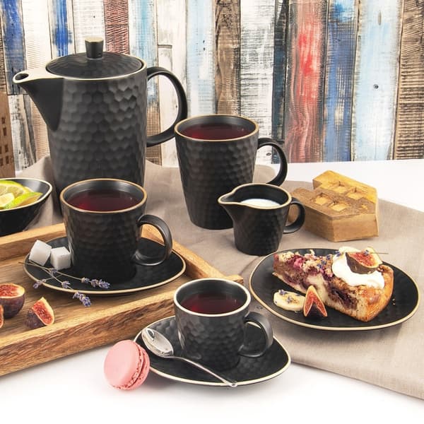 Sort keramisk mælkekande TEA TIME 100 ml