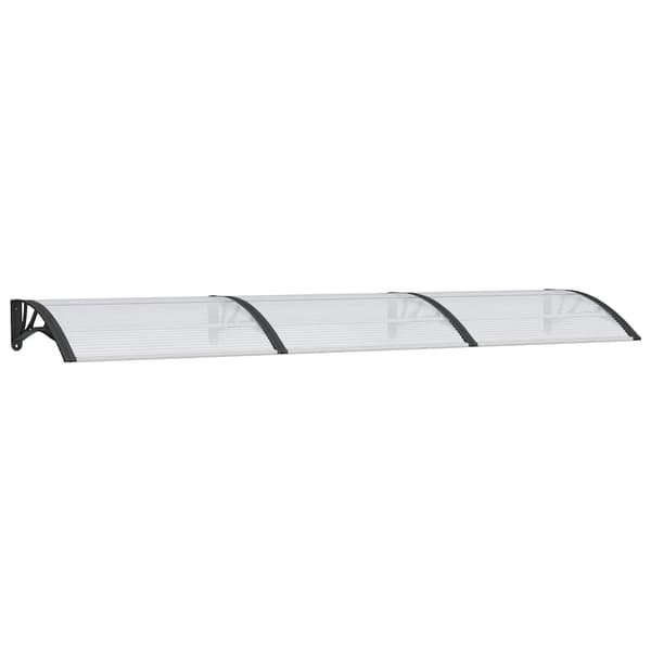 vidaXL dørmarkise sort og transparent 300x75 cm polycarbonat