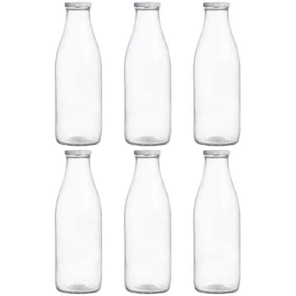 Lasinen maitopullo 1 l 6 kpl