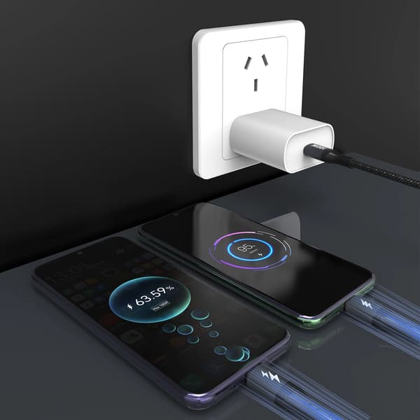 Dudao L3F 2-i-1 Kabel 100W 1,2m 2 x USB-C - Sort