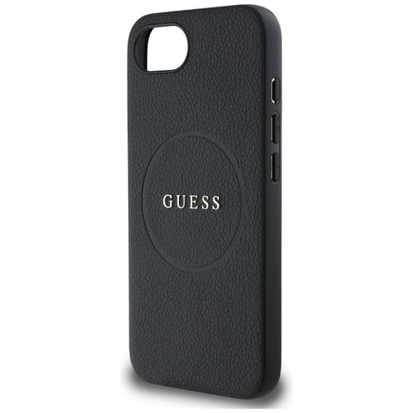 Guess Grained Ring MagSafe - iPhone 16e-skal (svart)