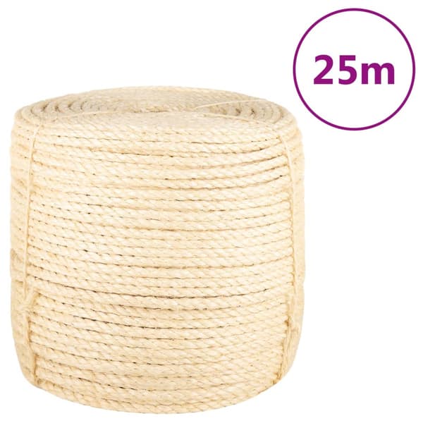 vidaXL-rep, 100 % sisal, 8 mm, 25 m