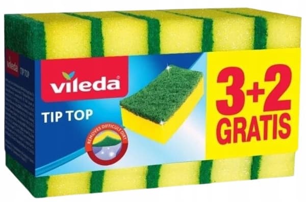 Vileda Tip Top opvaskesvamp, 5 stk., profileret