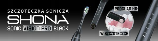 SONIC-hammasharja SHONA SONIC VISION PRO musta + Wi-Fi-kamera