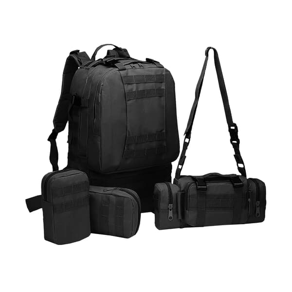 Turisterygsæk OFFLANDER survival combo 38l sort