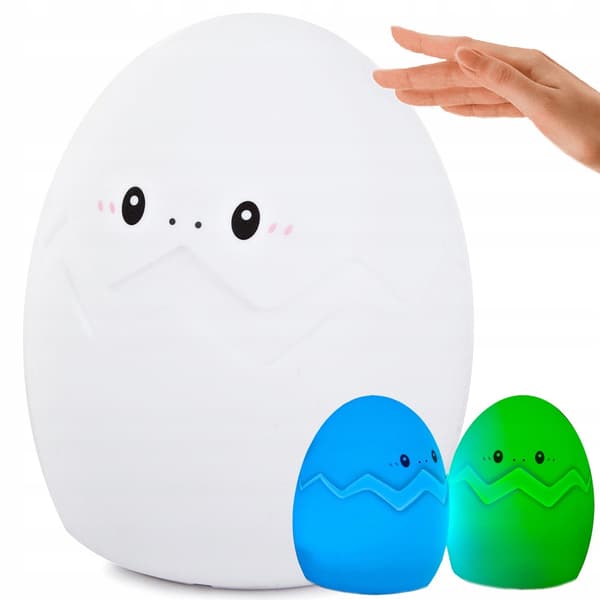 Børne natlampe LED silikone RGB touch bløde ægbatterier