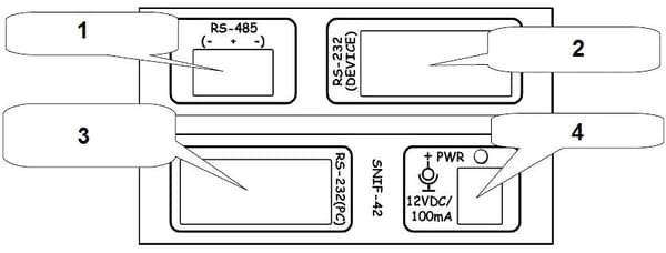 RS-232 til RS-485 port sniffer snif-42
