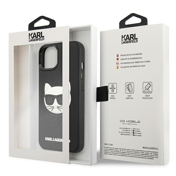 Karl Lagerfeld KLHCP13SCH3DBK 13 mini5,4 sort/sort hårdt etui 3D gummitaske