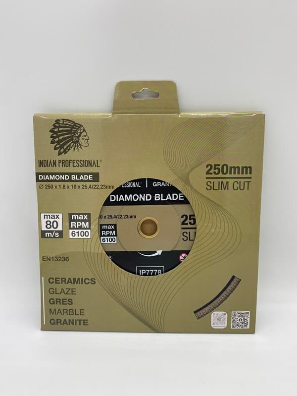 250 mm slankt indisk professionelt diamantklinge