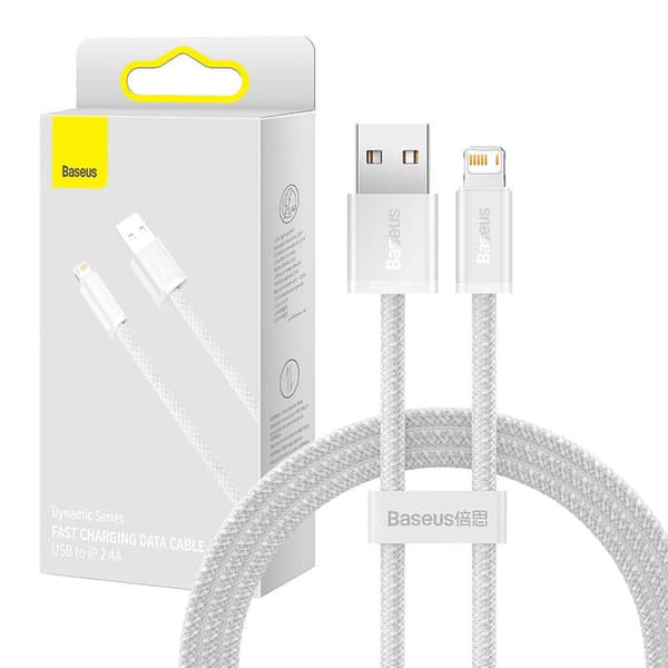 Baseus Dynamisk USB til Lightning-kabel, 2.4A, 1m (Hvid)