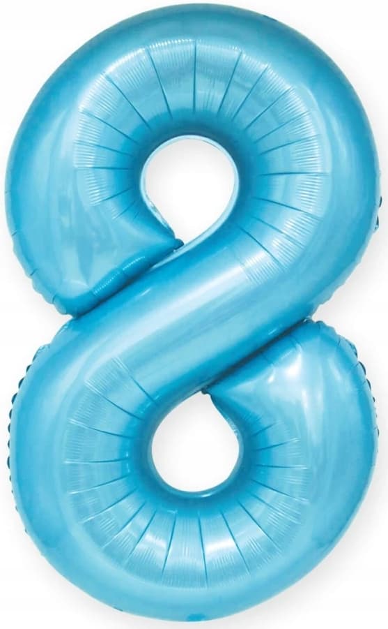 Folieballong nummer 8 pastellblå 100cm