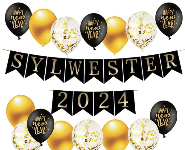 Nyårsaftonballongbandrollset Nyår 2025