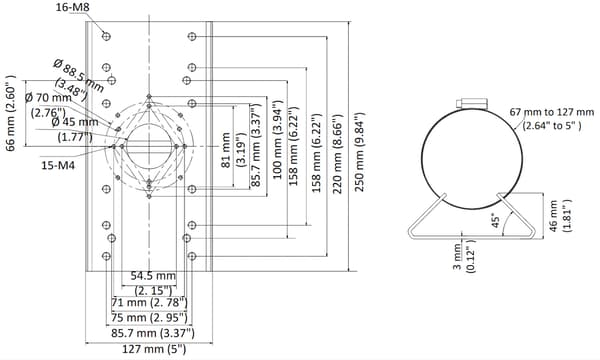 Hikvision DS-1275ZJ-SUS STANGMONTERING