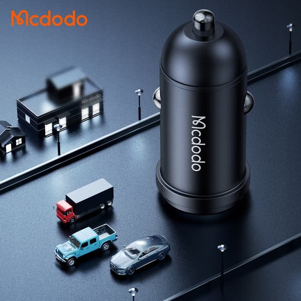 MCDODO HURTIG BILOPLADER TIL USB-C TELEFON LED + LIGHTNING-KABEL