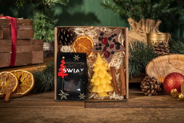 Gave til helligdage Sankt Nikolaus te chokolade lys Green Touch