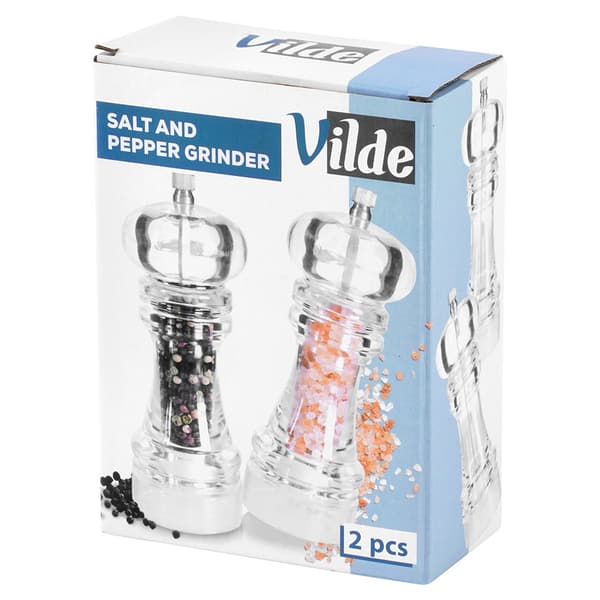 Akryl peppar- och saltkvarn 16 cm 2 st