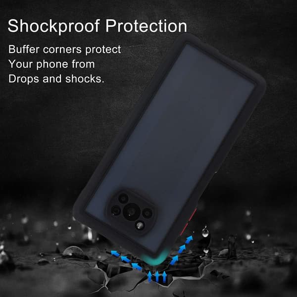 SILIKONE ETUI TIL POCO X3 PROPOCO NFC 6.67 SORT RAMME MED RØGET BAGSIDER