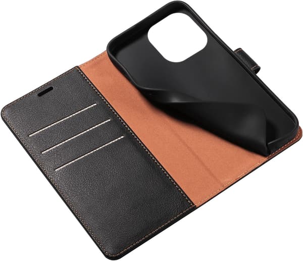 FLIP-ETUIS TIL APPLE IPHONE 14 PRO MAX PU-LÆDER SORT ETUIS HÆRDET GLAS