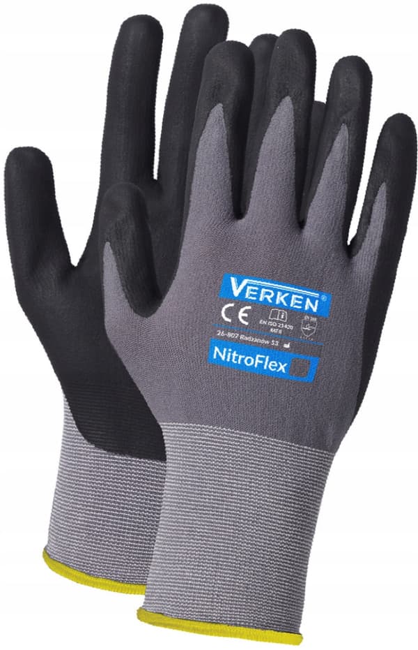 PRECISA och HÅLLBARA Verken NitroFlex 9(L) SKUMNITRILHANDSKAR 1 par