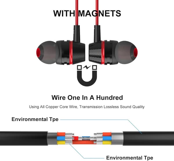 ANKBIT E100Pro HØRETELEFONER MED KABEL MED MIKROFONSTØJ, SORT