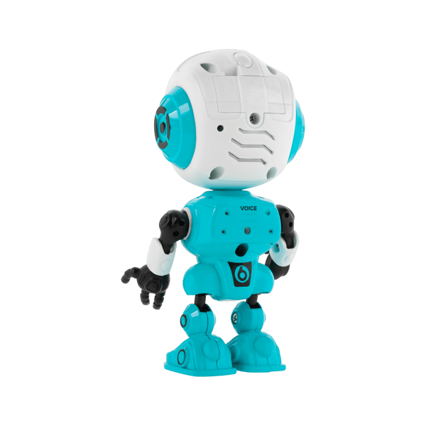 Robot VOICE BLUE talar upprepar lyser Rebel