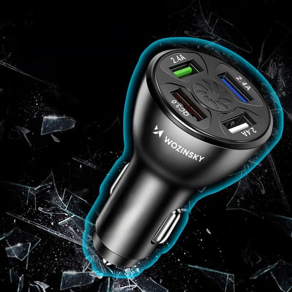 Wozinsky WCCAW 50W 4x USB-A QC Billaddare - Vit