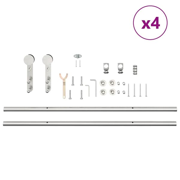 vidaXL Skjutdörrsfäste 400 cm stål silver