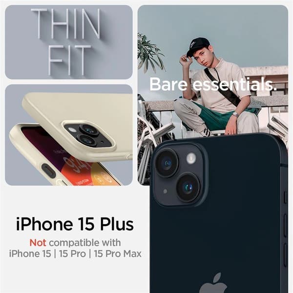 Spigen Tunt Passformsskal till iPhone 15 Plus – Beige
