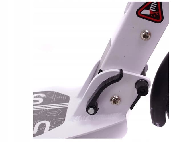 Stor stadsscooter med stötdämpare och standardbromsar, vit