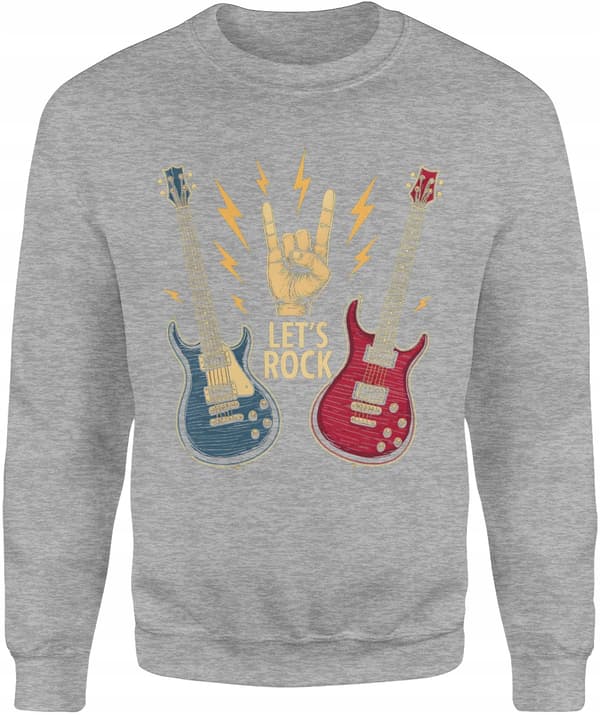 Herrtröja med rock'n'roll-tryck och elgitarrer LET'S XL