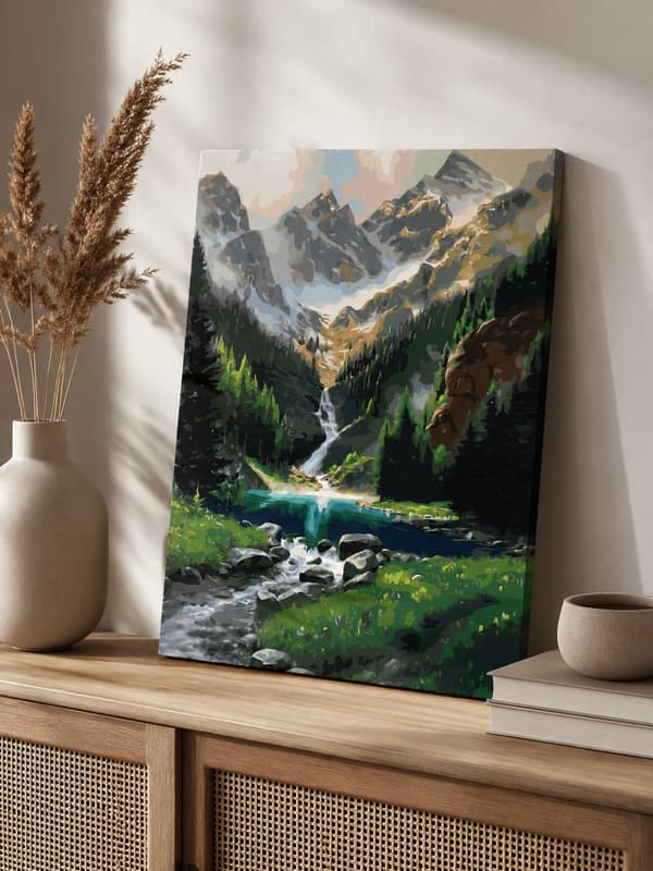 MALING EFTER TAL MED RAMME Billeder til maleri - Bjerghus 40x50 cm