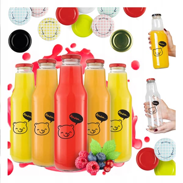 40x KUBUŚ-flaskor 750 ml med tryckflaskor för juice, vatten, sirap, juice, mjölk