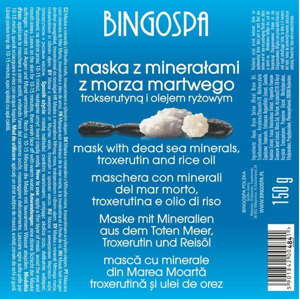 Bingospa Dødehavs Troxerutin og Risolie Ansigtsmaske