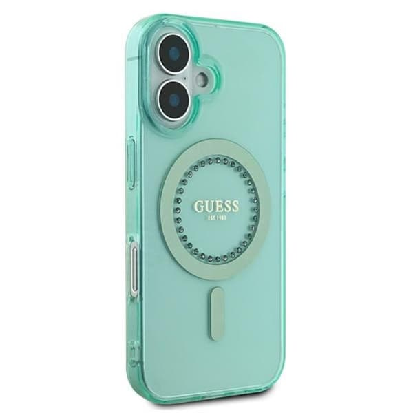 Guess IML Strass MagSafe - iPhone 16 Plus-skal (grönt)