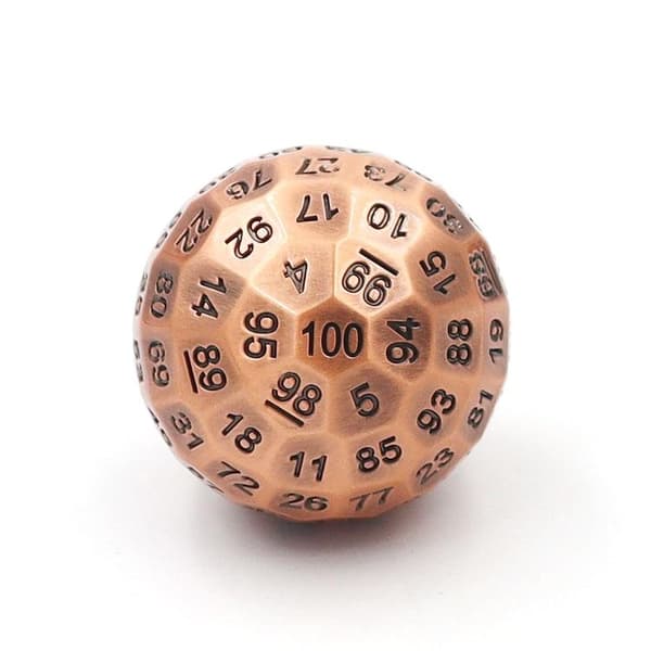 Oscar's Heart RPG Terning Metal Hundred-Sided Terning K100