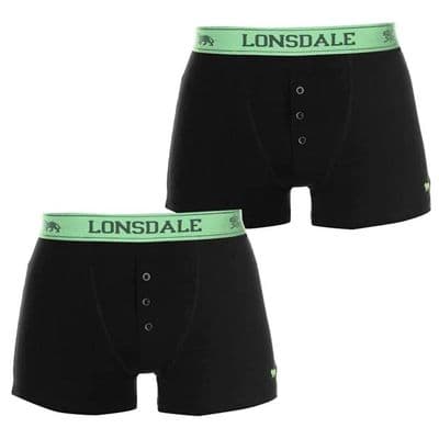 Lonsdale-bokserit, 2 kpl, musta FL, koko M