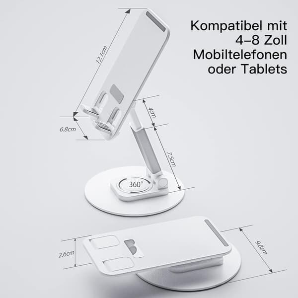TELEFONSTAND JUSTERBAR FOLDBAR HVID