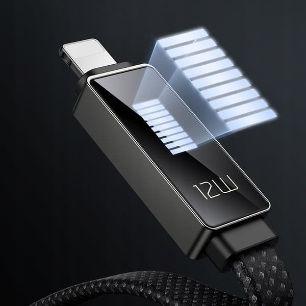 MCDODO Oplader USB Lightning Kabel Hurtig Opladning til iPhone 1M LED