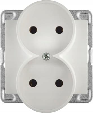 Polmark SIGMA (Hvid) GP-2D/m dobbelt stikkontakt uden ramme