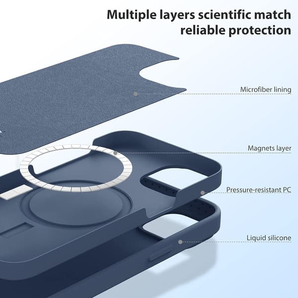 MARINEBLÅT ETUI TIL IPHONE 13 PRO MAX LUKKET KAMERA HOLDBART